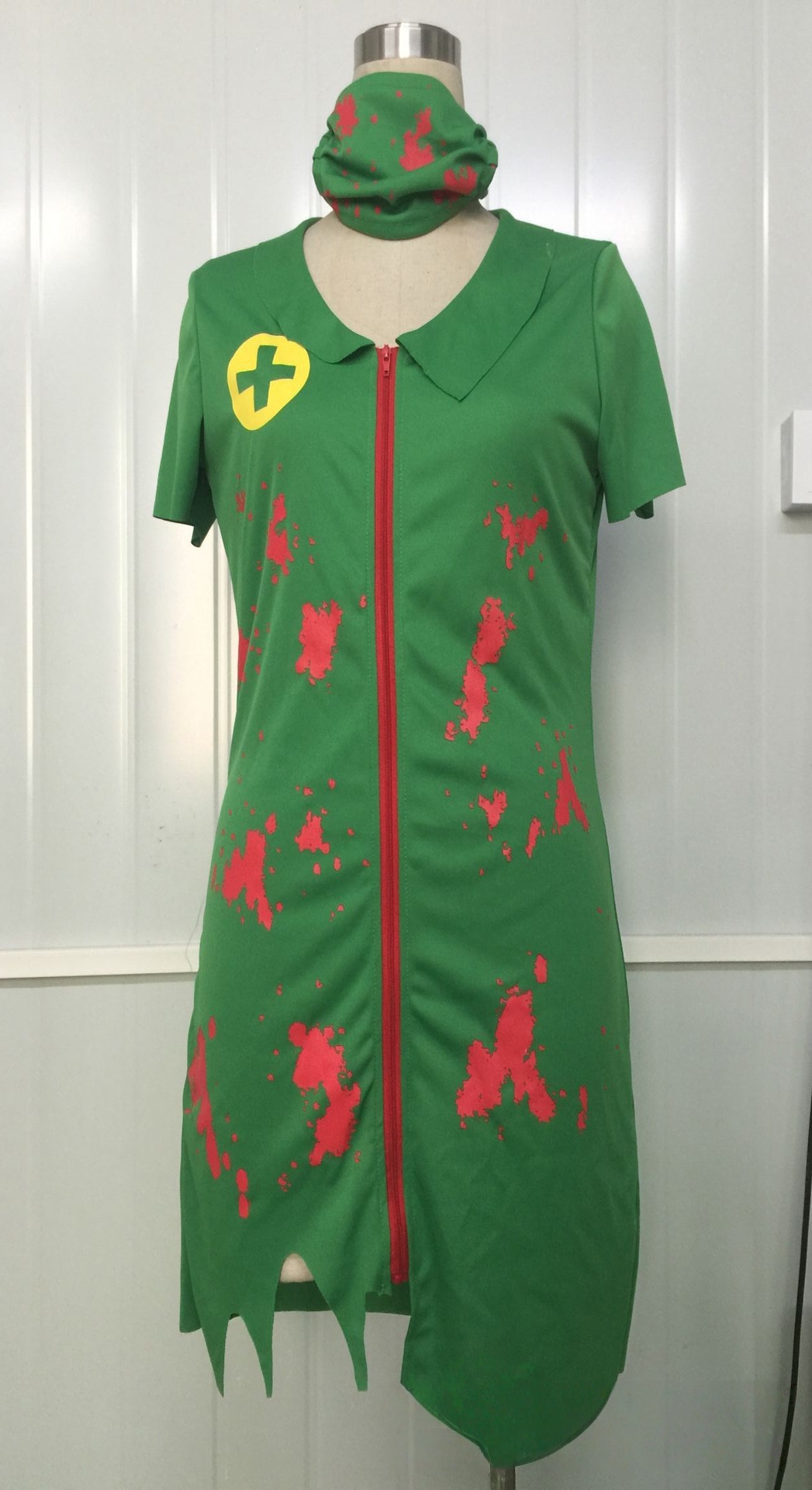 Zombie Nurse Costume Adult Medical Uniform Halloween Costume with Blood Effects